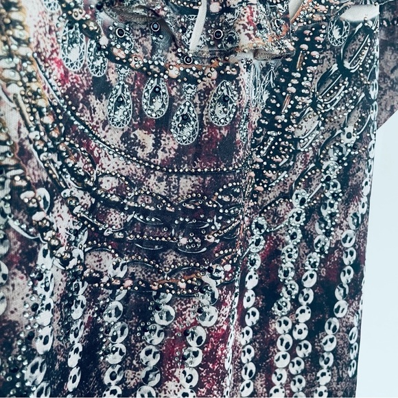 B.L.E.U. Halter Tie Sparkly Dress Ruffle Neck Size L - Picture 6 of 16